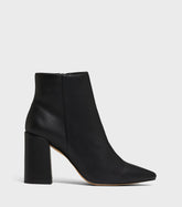 Sandy Black Block Heel Pointed Ankle Boots